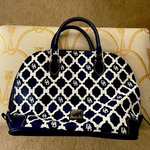 Dooney & Bourke leather blue and white carrier